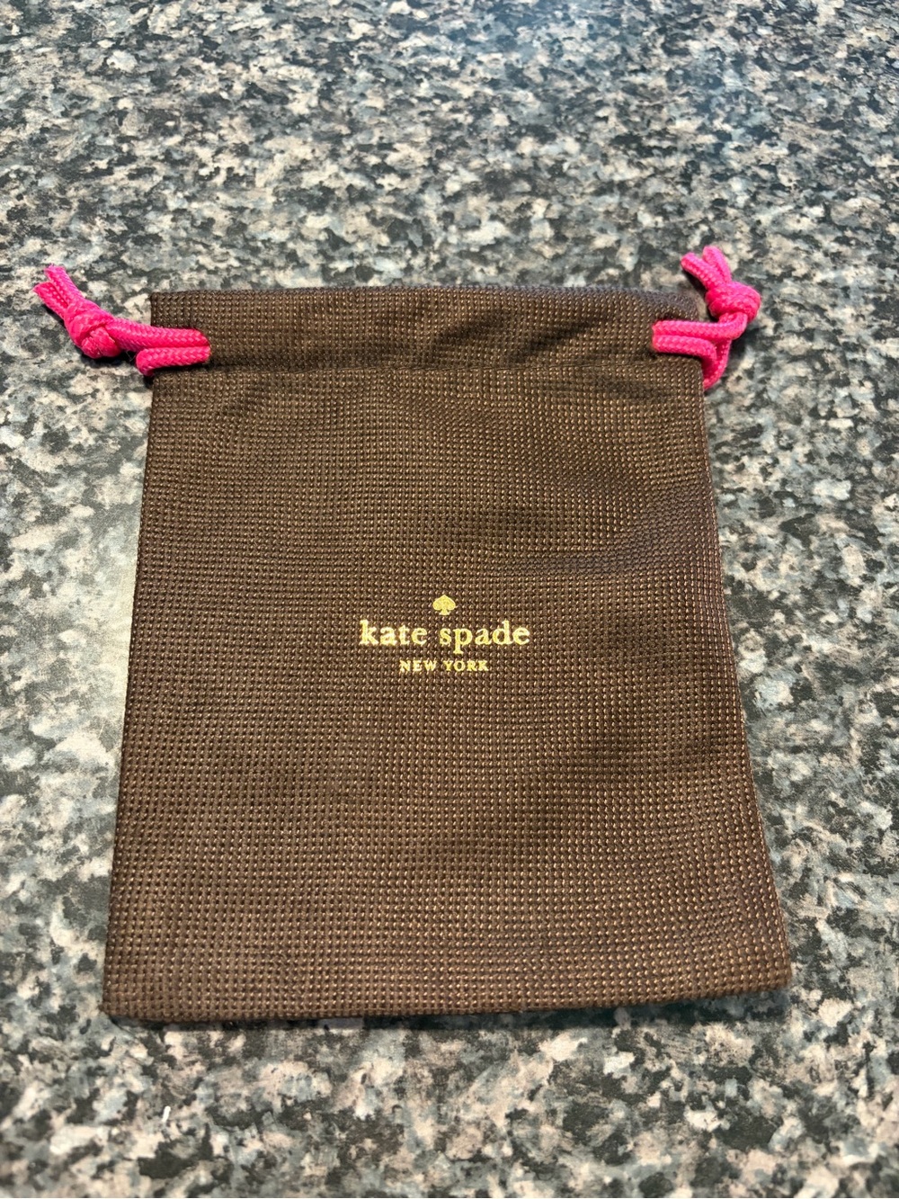 Kate Spade New York Jewelry Pouch / Dust Bag with pink drawstrings 5x6 in